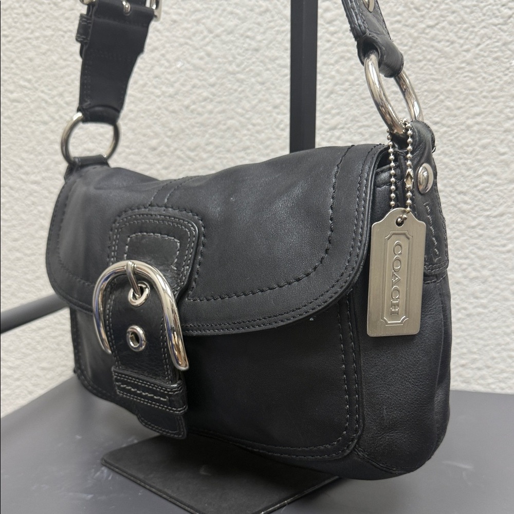 Y2K Coach Black Leather SoHo Buckle Shoulder/Hobo Bag